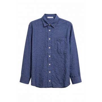 Camasa dama -  Relaxed Fit - albastru marin - 90% modal - cu buzunar