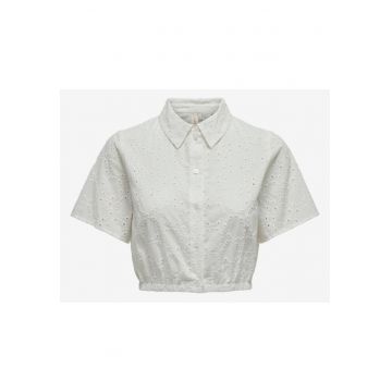 Camasa din bumbac organic cu broderie Sangallo Kala Alicia -