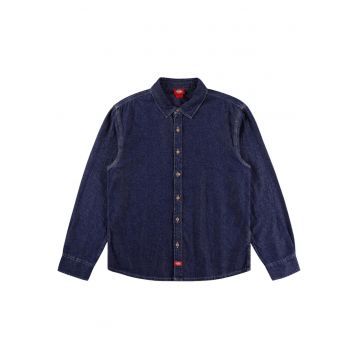 Camasa din denim cu nasturi contrastanti