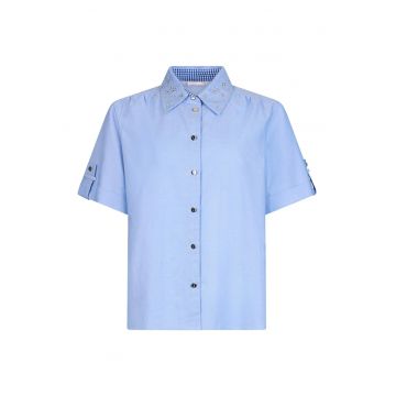 Camasa regular fit cu strasuri - Albastru deschis