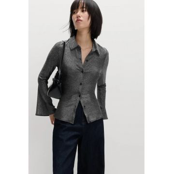 Camasa slim fit cu maneci evazate - Gri