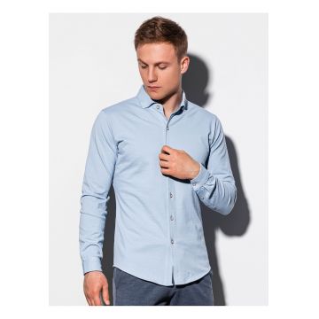 Camasa slim fit din bumbac cu maneci lungi si nasturi -