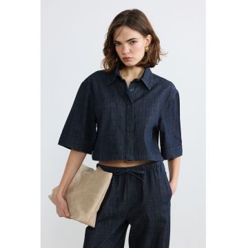 Camasa supradimensionata din denim - Bleumarin