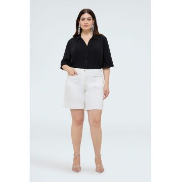 Camasa vaporoasa cu model uni - Negru