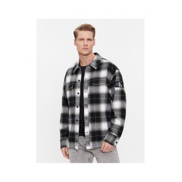Camasa barbati  negru/ gri - bumbac -