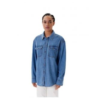Camasa dama -  bumbac - albastru -