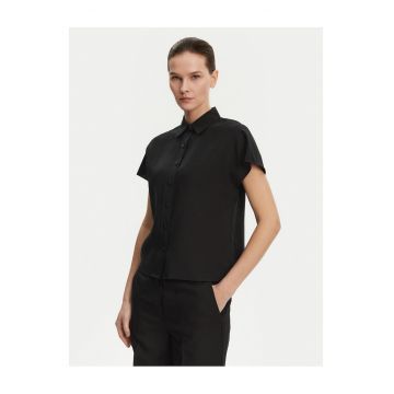 Camasa dama  negru - cu maneca scurta