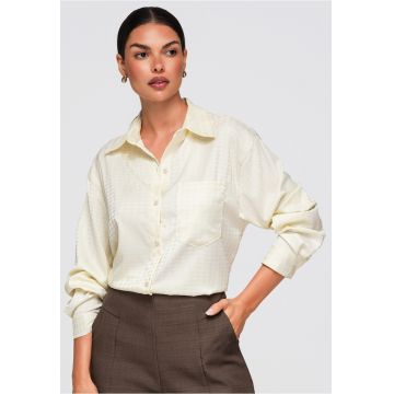 Camasa dama oversize cu guler clasic si maneci lungi OW-SH-E0056 - Ecru