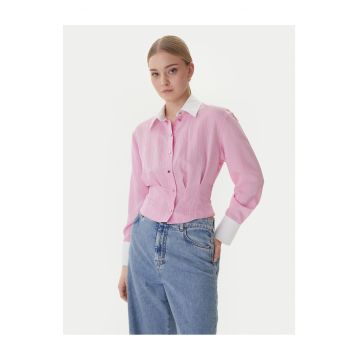Camasa dama -  slim fit - roz - 83% viscoza - 17% poliamida - Roz