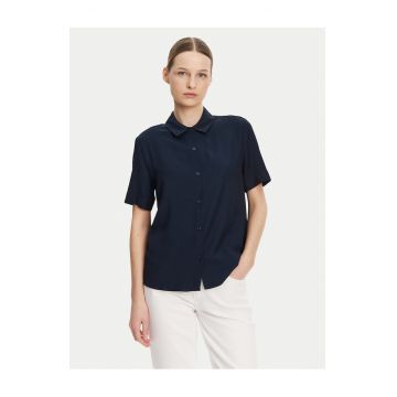 Camasa de dama  bleumarin - maneca scurta