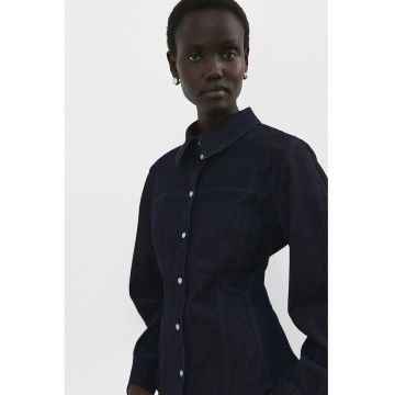 Camasa din denim cu capse - Albastru ultramarin