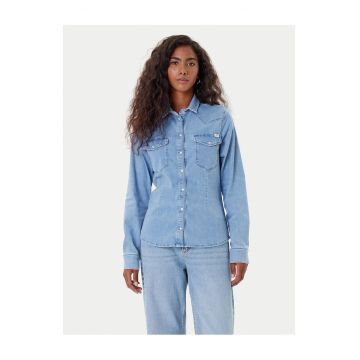 Camasa din denim pentru femei  albastru
