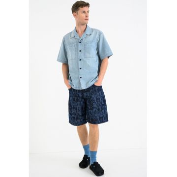 Camasa din material chambray Bowling - Albastru deschis