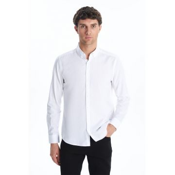 Camasa Oxford slim fit din bumbac - Alb optic
