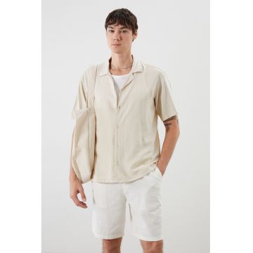 Camasa regular-fit cu maneci scurte - Bej deschis