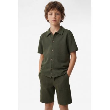 Camasa regular fit cu maneci scurte - Verde masliniu