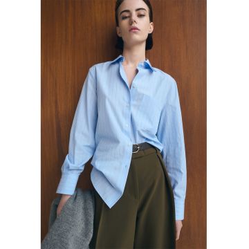 Camasa regular fit in dungi - Albastru azur