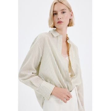 Camasa regular fit in dungi - Albastru deschis/Bej deschis