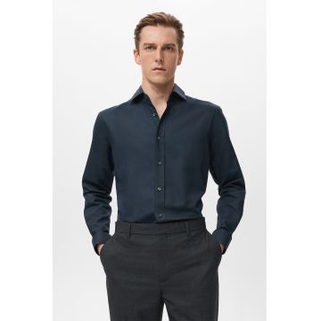 Camasa slim-fit cu mansete cu nasturi - Albastru inchis