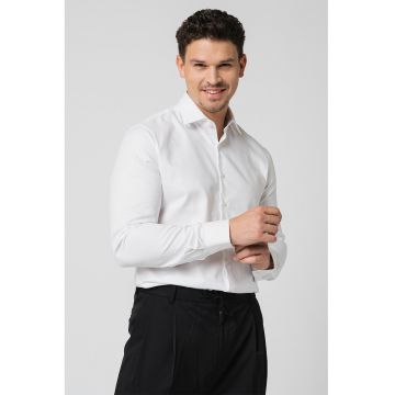 Camasa slim fit de bumbac organic - Alb optic