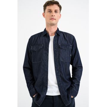 Camasa slim fit din denim Marine - Albastru ultramarin
