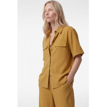 Camasa uni regular fit - Galben mustar