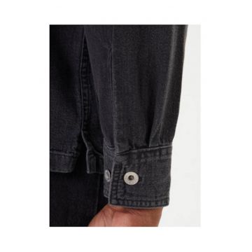 Cămașă denim bărbați -  negru - bumbac -