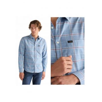 Camasa Barbati -  1 Pkt Shirt - Marime 3Xl - Croi Regular Fit - Stil Drept - Regulamentar - Inchidere Nasturi - Compozitie Material 100% Bumbac - Albastru