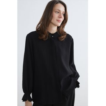 Camasa cu guler tunica - Negru antracit