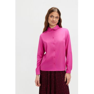 Camasa cu model uni si nasturi - Fucsia