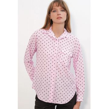 Camasa dama -  camasa supradimensionata - buline - roz pudra - 80% viscoza - 20% nailon