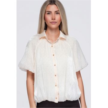 Camasa dama cu guler clasic - maneci bufante - croi lejer OW-SH-E0068 - Bej -