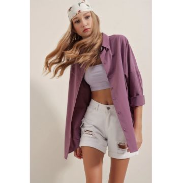 Camasa dama - HiCCUP - supradimensionata - bumbac - violet