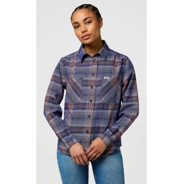 Camasa dama -  model Western - regular fit - carouri - bumbac - Albastru