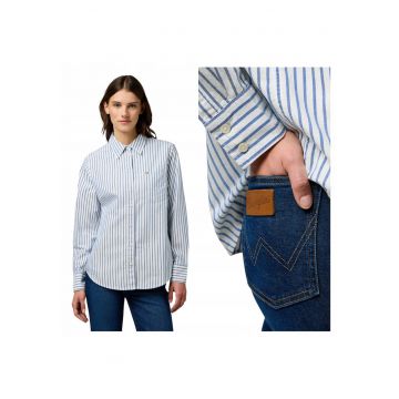 Camasa De Dama -  Marimea L - Albastru - 1 Pkt Shirt - Regular Fit - 100% Bumbac - 1 Buzunar - Inchidere Nasturi