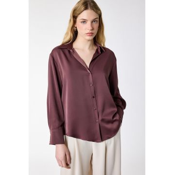 Camasa lejera cu guler clasic - Violet pruna