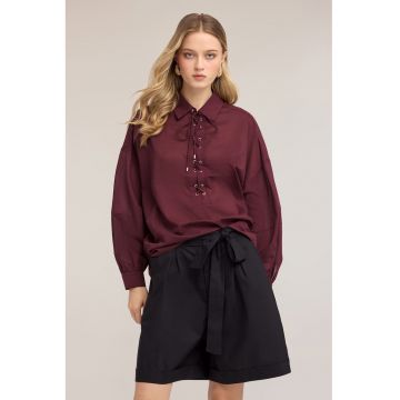 Camasa lejera cu guler clasic - Violet pruna -