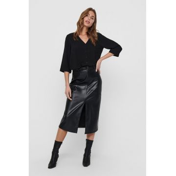 Camasa lejera cu maneci 3/4 - Negru
