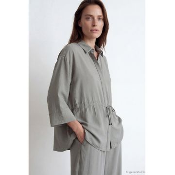 Camasa lejera cu model uni - Gri deschis