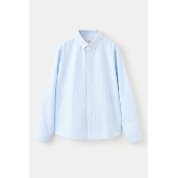 Camasa oxford cu maneci lungi si dungi - Alb/Albastru deschis