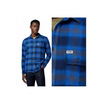 Camasa Pentru Barbati -  Marimea M - Albastru - 1 Pkt Indigo Shirt - Compozitie 100% Bumbac - Croiala Confortabila - Inchidere Nasturi