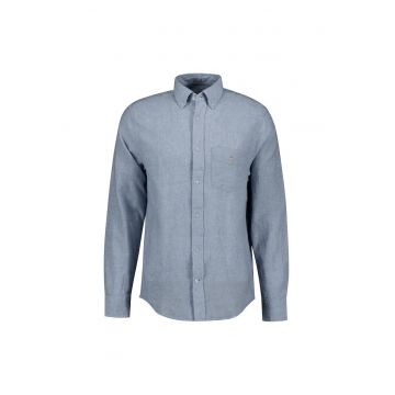 Camasa regular fit cu guler Oxford - Albastru