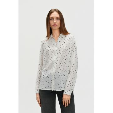 Camasa regular fit cu model - Alb/Negru