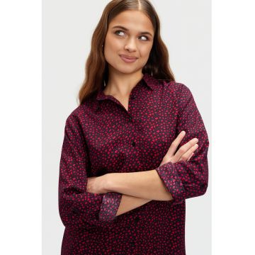 Camasa regular fit cu model - Visiniu