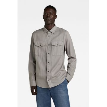 Camasa slim fit cu buzunare cu clapa Marine - Grej