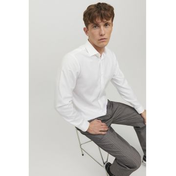 Camasa slim fit de bumbac - Alb optic