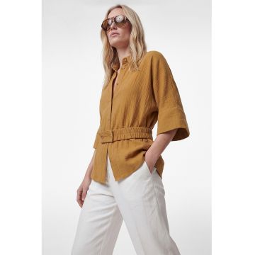 Camasa texturata cu cordon elastic - Bronz