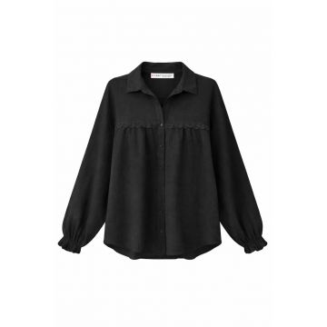 Camasi dama -  camasa cu nasturi - casual - negru - bumbac