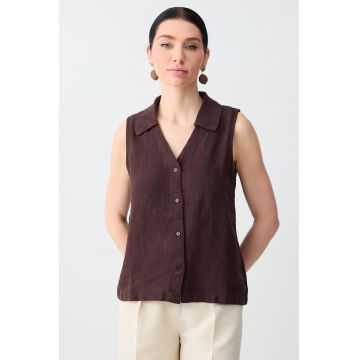 Vesta slim fit din in - Maro inchis