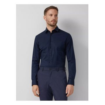 Camasa barbati din amestec de bumbac - cu croiala Tailored fit - Bleumarin inchis -